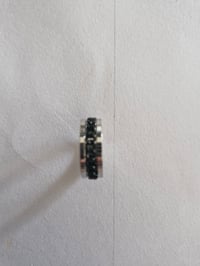 Image 4 of Men's Ring Brand New Silver with Black Circle Pattern TMONTE71 Size 10