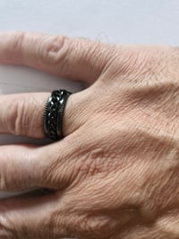 Image 5 of Men's Ring Brand New Black with Black Circle Pattern TMONTE71 Size 10