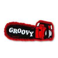 Image 1 of Evil Dead Groovy Chainsaw Vinyl Sticker 