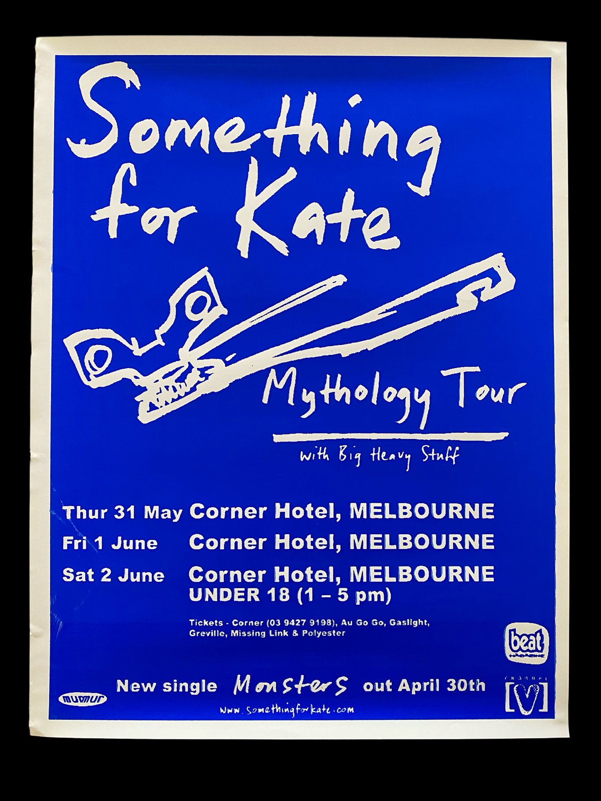 Image of  Mythology Tour 2001 MELBOURNE poster EXTREMELY RARE