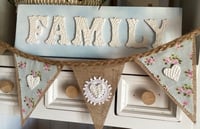 Image 1 of Shabby Chic Decorator Plaque - Family - Blue and White