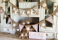 Image 2 of Shabby Chic Decorator Plaque - Family - Blue and White