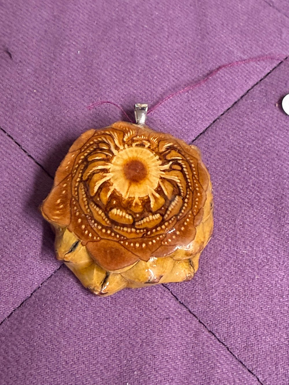 Image of Crushed Opal Pinecone Pendant #24