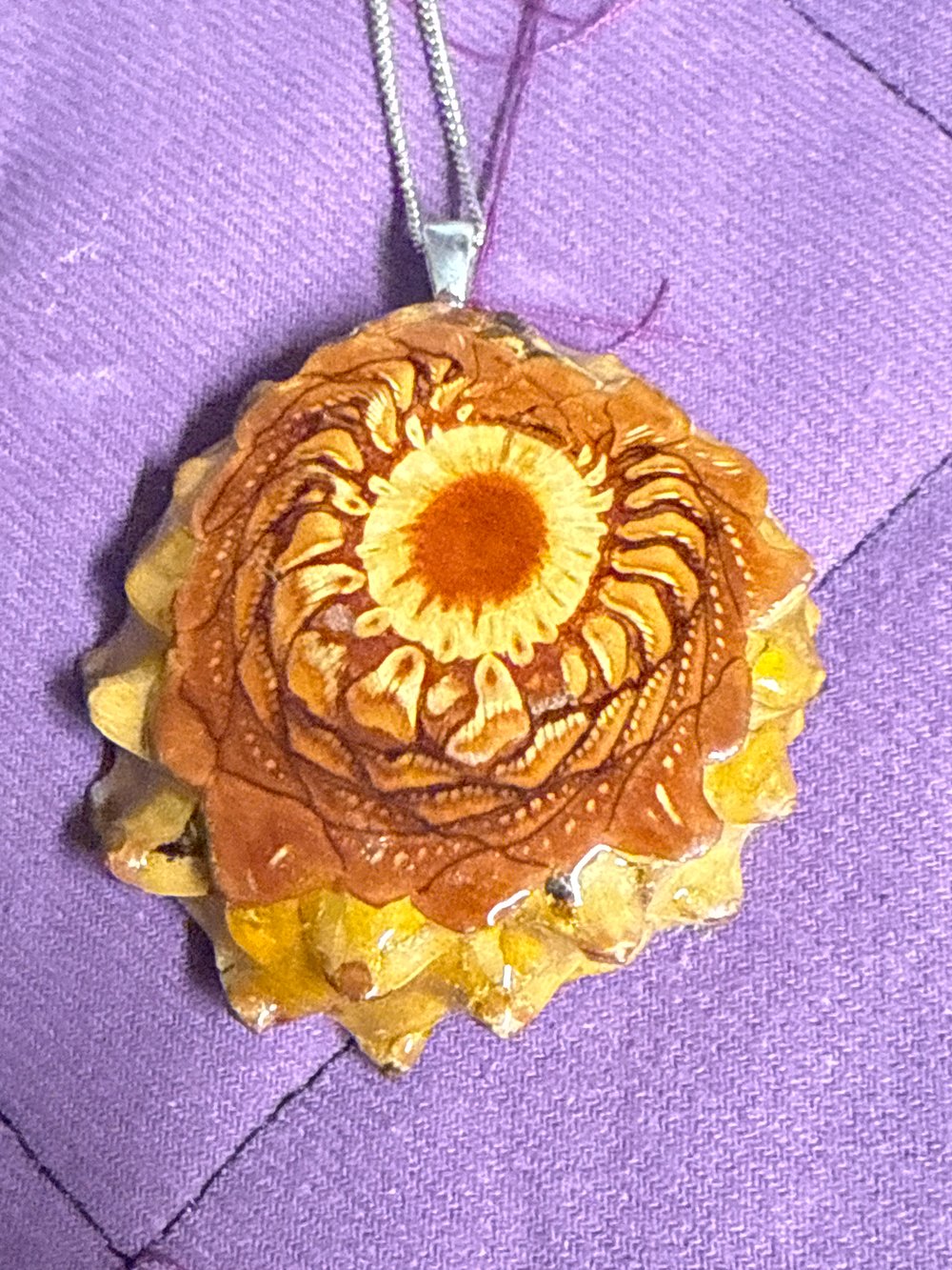 Image of Crushed Opal Spiral Pinecone Pendant #10