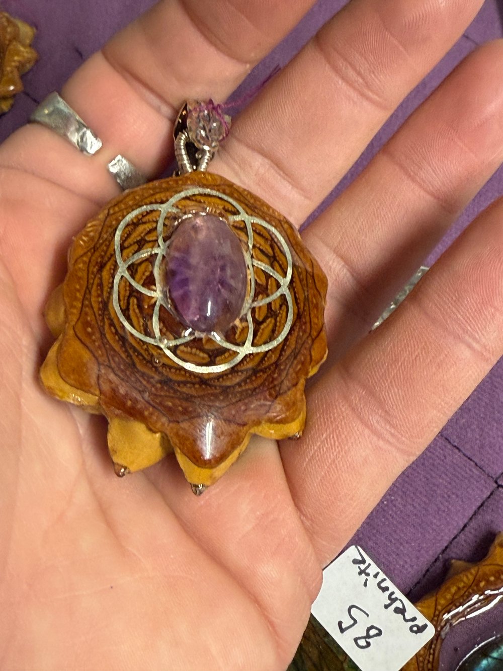Image of Amethyst Seed Of Life Pinecone Pendant #18