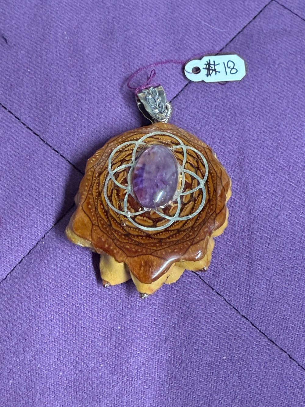 Image of Amethyst Seed Of Life Pinecone Pendant #18