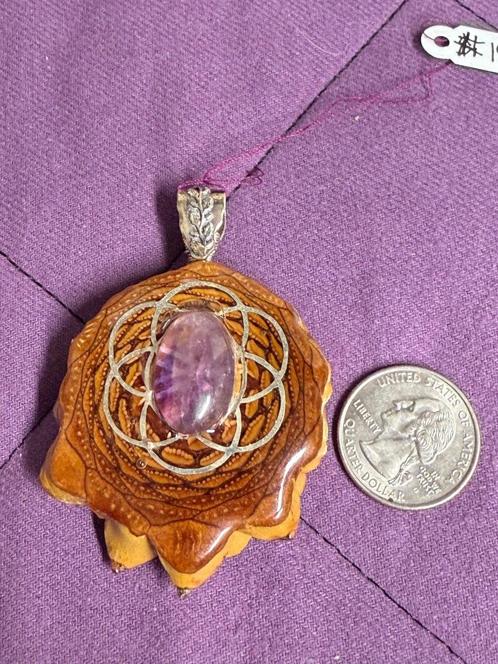 Image of Amethyst Seed Of Life Pinecone Pendant #18