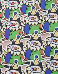 Image 2 of Clown Cat - Vinyl Sticker