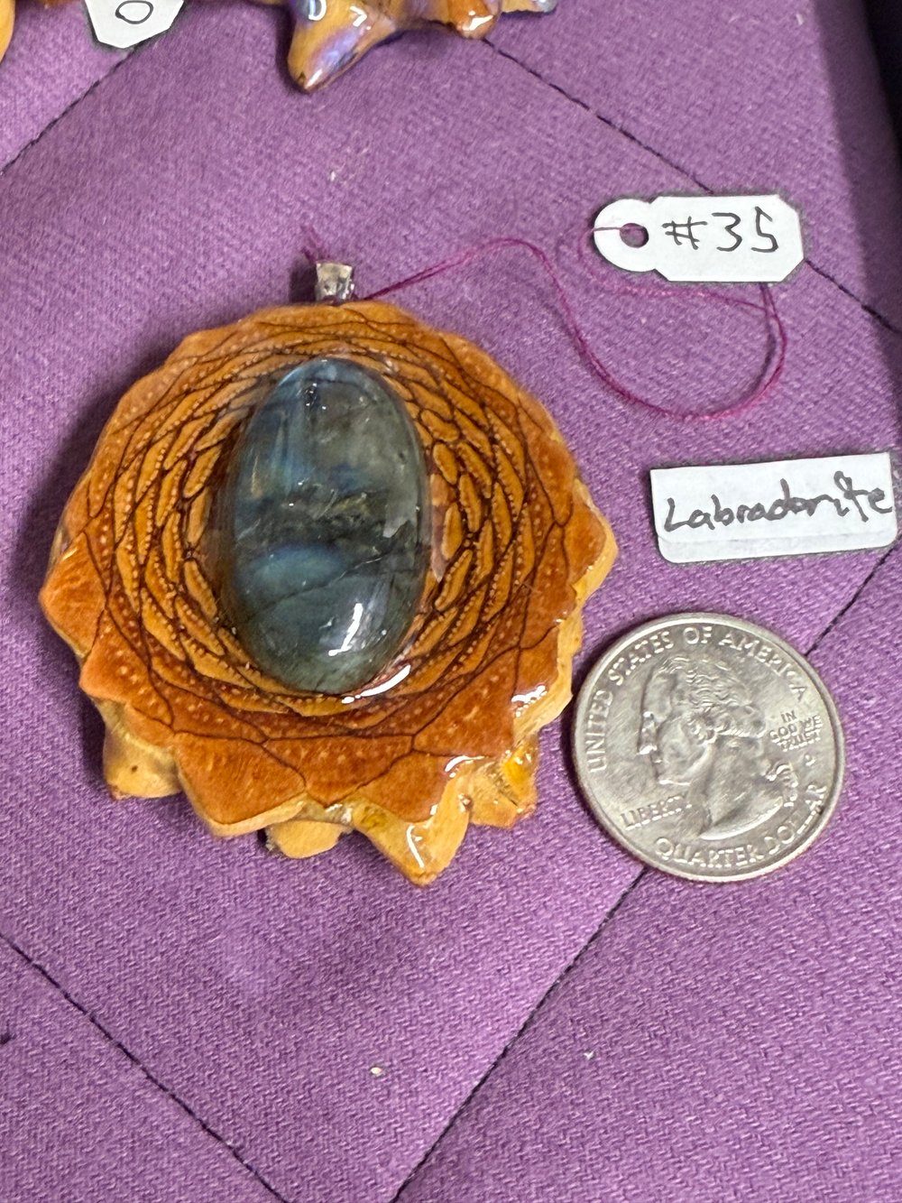 Image of Labradorite Pinecone Pendant #35