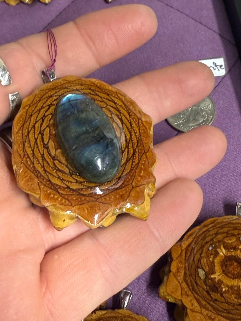 Image of Labradorite Pinecone Pendant #35