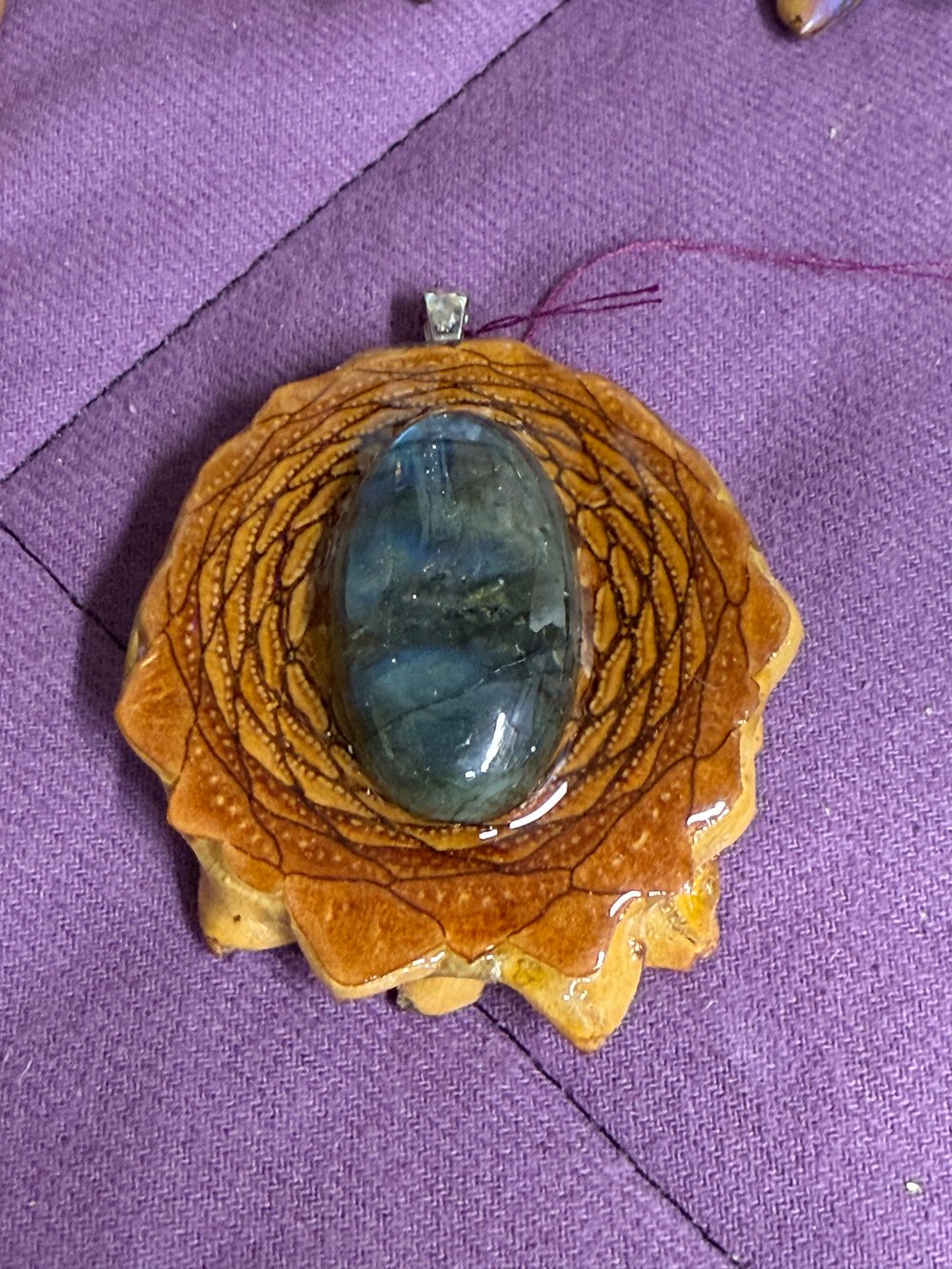 Image of Labradorite Pinecone Pendant #35