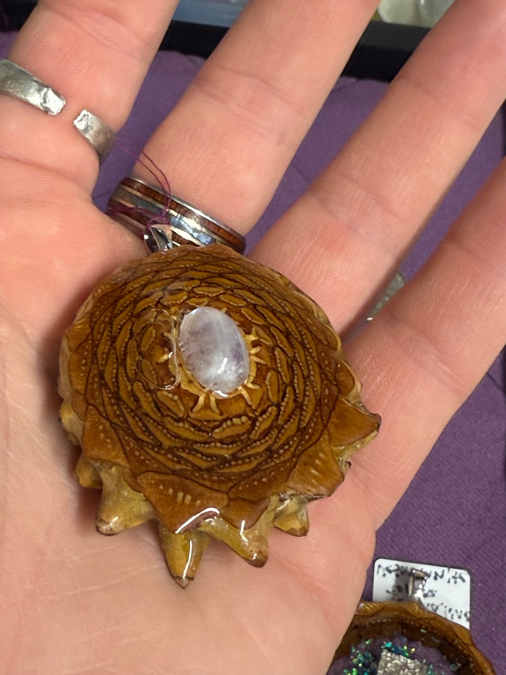 Image of Moonstone Pinecone Pendant #6