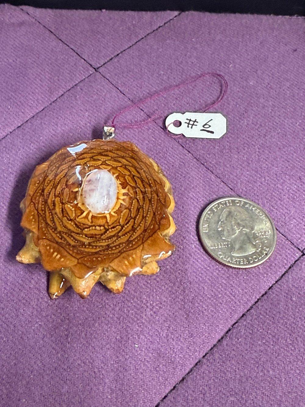Image of Moonstone Pinecone Pendant #6