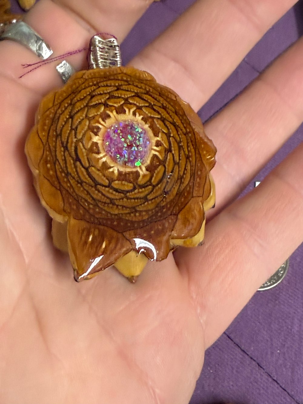 Image of Crushed Opal Pinecone Pendant #27