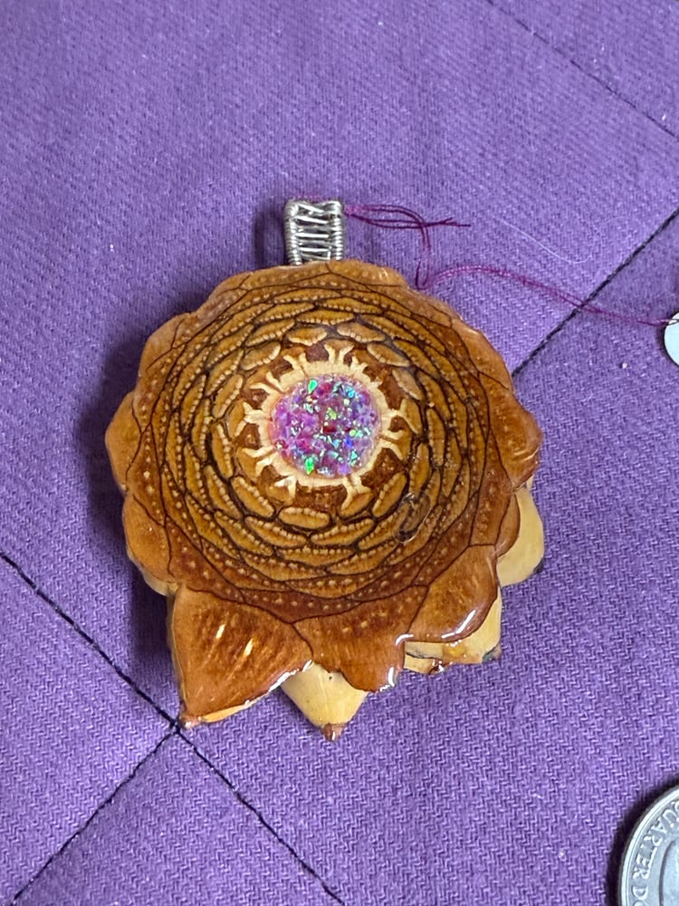 Image of Crushed Opal Pinecone Pendant #27