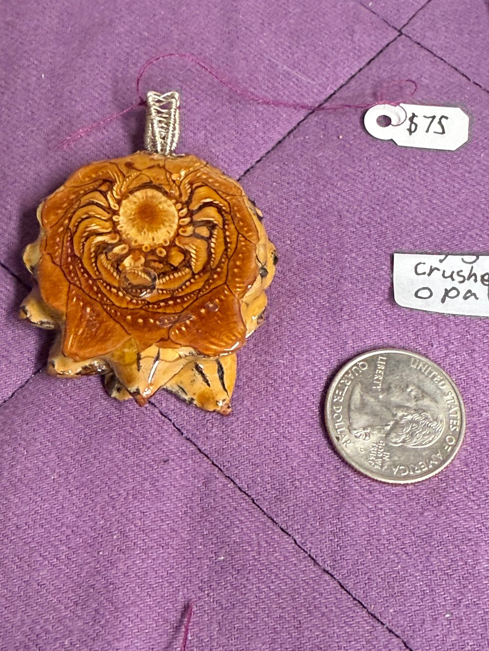 Image of Crushed Opal Pinecone Pendant #27