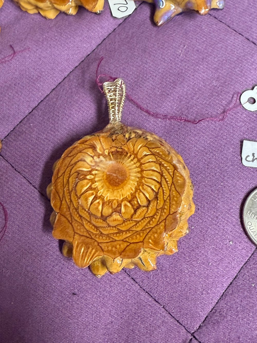 Image of Chrysocolla Pinecone Pendant #55