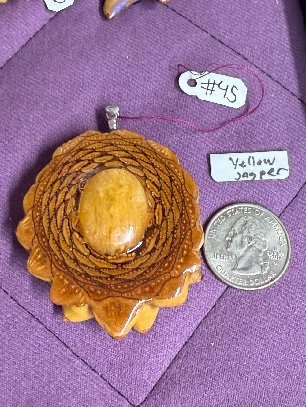 Image of Yellow Jasper Pendant #45