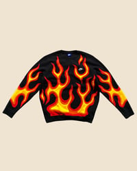 Image 4 of REWORKED NIKE FLAME CUT & SEWN SWEATSHIRT SIZE L