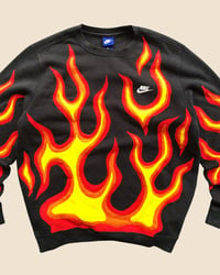 Image 5 of REWORKED NIKE FLAME CUT & SEWN SWEATSHIRT SIZE L