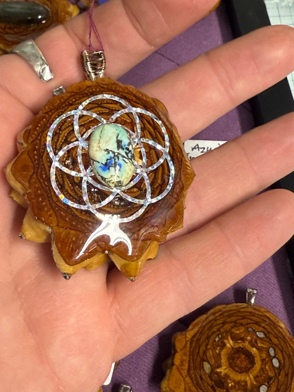 Image of Azurite Turquoise Charm | Handmade PNW Jewelry | #37