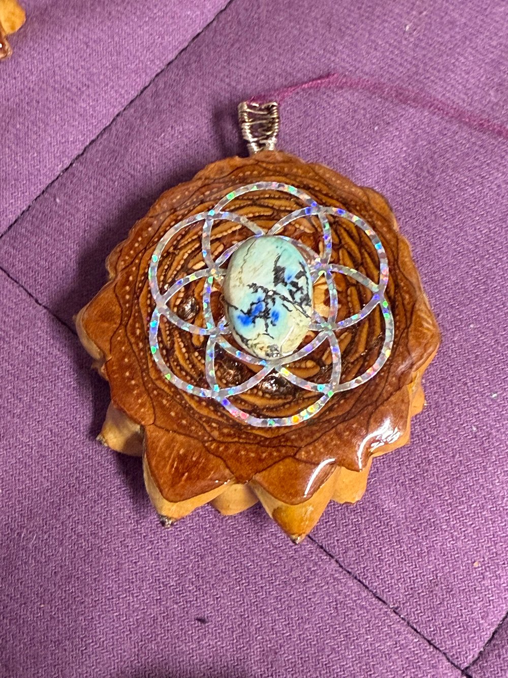 Image of Azurite Turquoise Charm | Handmade PNW Jewelry | #37