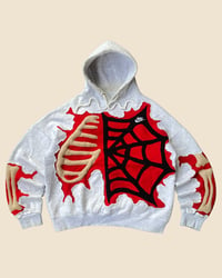 Image 1 of REWORKED NIKE PUFF BONES SPIDERWEB HOODIE SIZE M OVER / LARGE