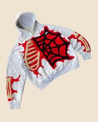 Image 2 of REWORKED NIKE PUFF BONES SPIDERWEB HOODIE SIZE M OVER / LARGE