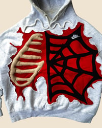 Image 5 of REWORKED NIKE PUFF BONES SPIDERWEB HOODIE SIZE M OVER / LARGE