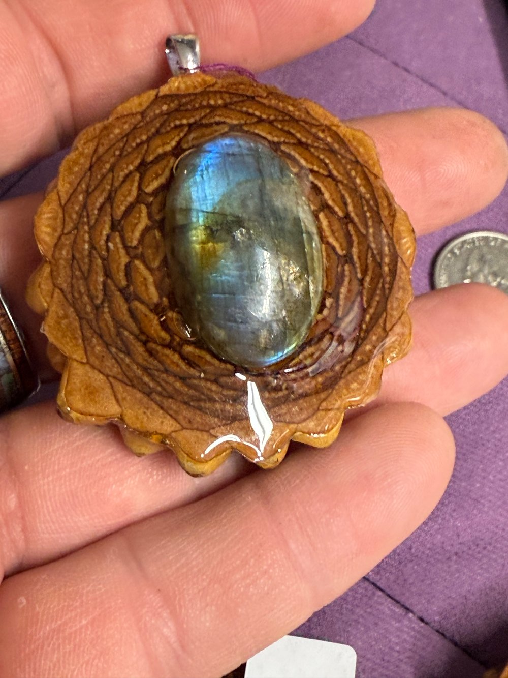 Image of Labradorite Pinecone Charm | Handmade PNW Jewelry | #41