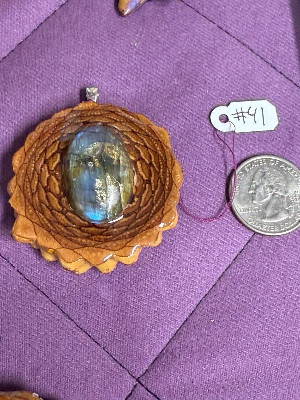 Image of Labradorite Pinecone Charm | Handmade PNW Jewelry | #41