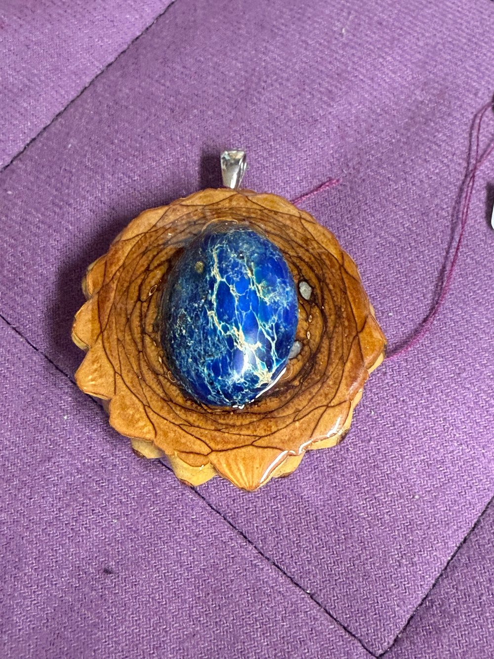 Image of Blue Sea Sediment Jasper Pendant #53
