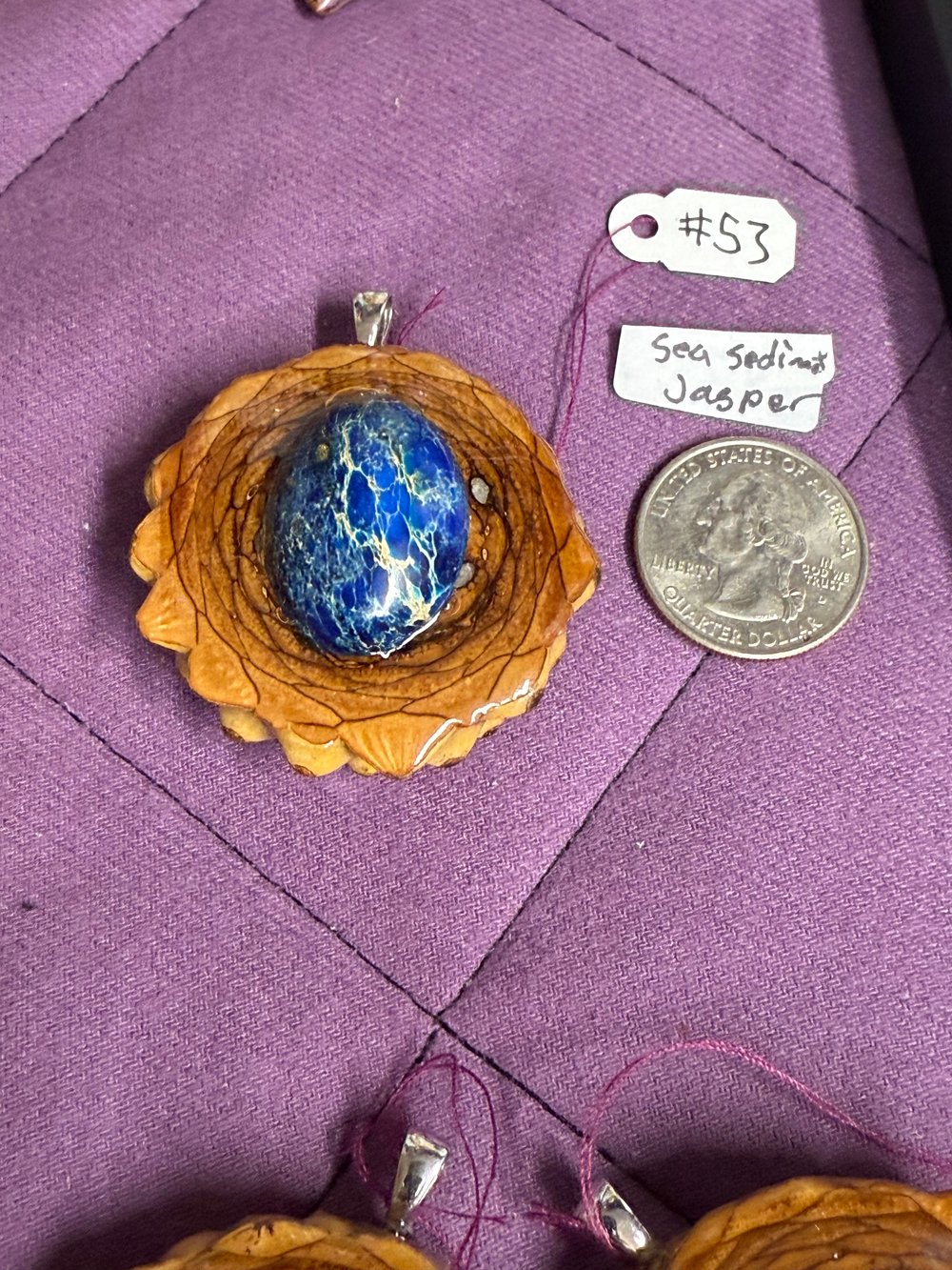 Image of Blue Sea Sediment Jasper Charm | Handmade PNW Jewelry | #53