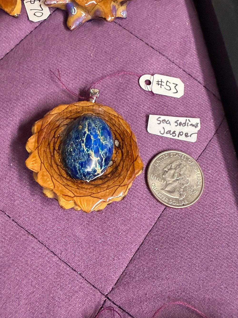 Image of Blue Sea Sediment Jasper Charm | Handmade PNW Jewelry | #53