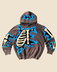 Image 1 of REWORKED NIKE  CRACKY PUFF SKELETON HOODIE SIZE L/XL