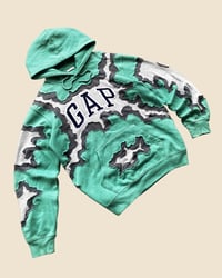 Image 2 of REWORKED GAP CRACKY TOSCA HOODIE SIZE M