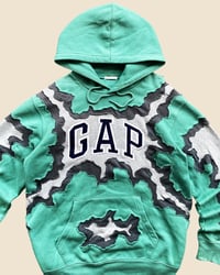 Image 6 of REWORKED GAP CRACKY TOSCA HOODIE SIZE M