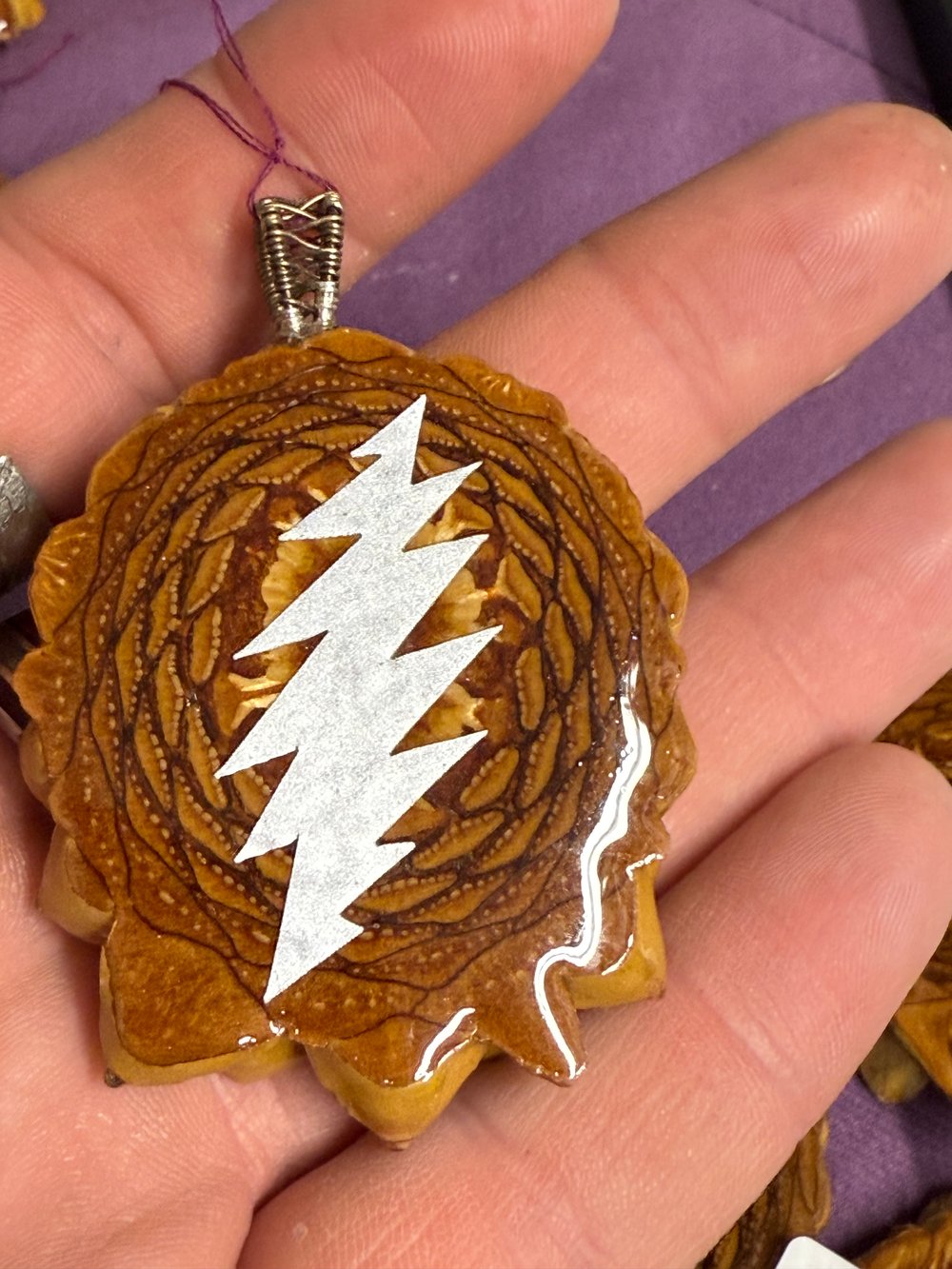 Image of "Bolt" Pinecone Charm| Handmade PNW Jewelry | #44