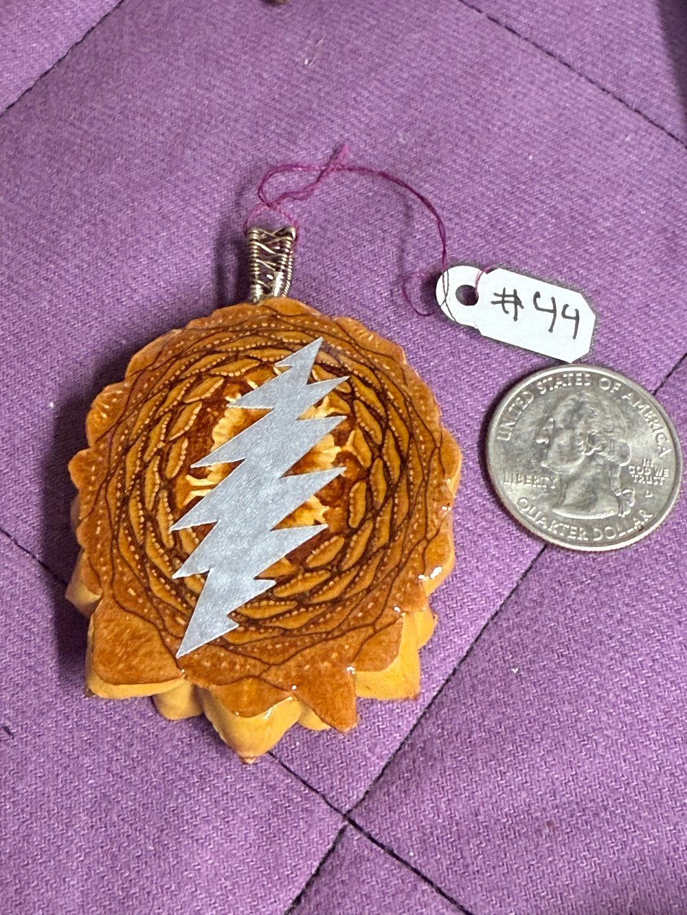 Image of "Bolt" Pinecone Charm| Handmade PNW Jewelry | #44