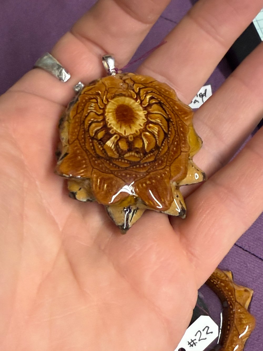 Image of Crushed Opal Pinecone Pendant #26