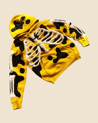 Image 2 of REWORKED NIKE FLOW 3D PUFF BONES YELLOW HOODIE SIZE M