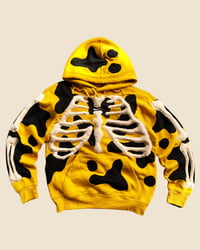 Image 1 of REWORKED NIKE FLOW 3D PUFF BONES YELLOW HOODIE SIZE M