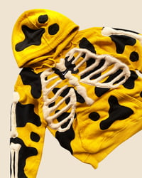 Image 4 of REWORKED NIKE FLOW 3D PUFF BONES YELLOW HOODIE SIZE M