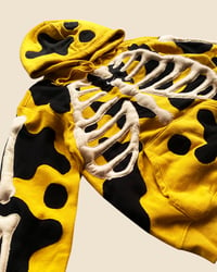 Image 5 of REWORKED NIKE FLOW 3D PUFF BONES YELLOW HOODIE SIZE M