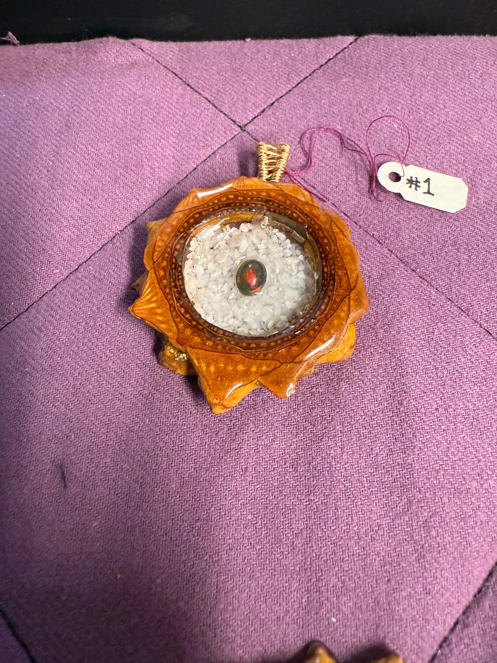 Image of Black Fire Opal Pinecone Charm | Handmade PNW Jewelry | #1