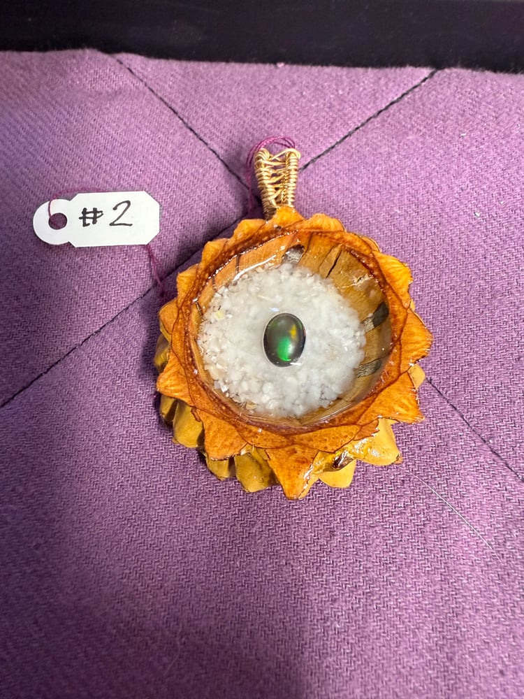Image of Black Fire Opal Pinecone Charm | Handmade PNW Jewelry | #2