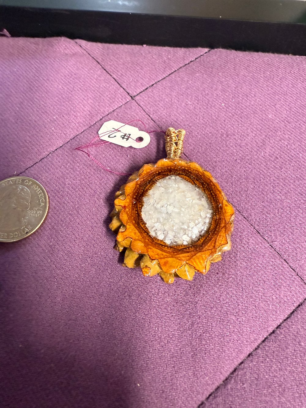 Image of Black Fire Opal Pinecone Pendant #2