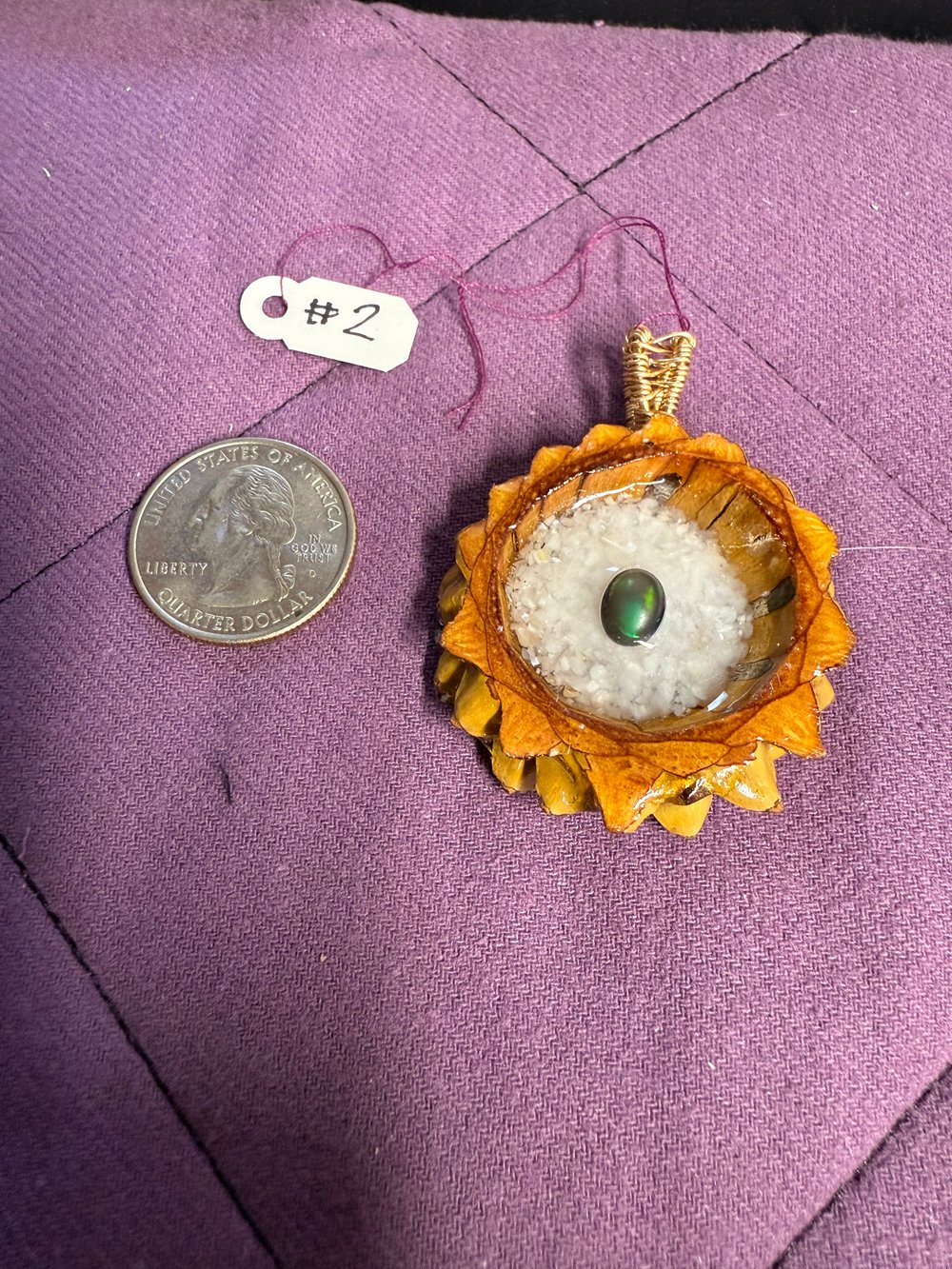 Image of Black Fire Opal Pinecone Pendant #2