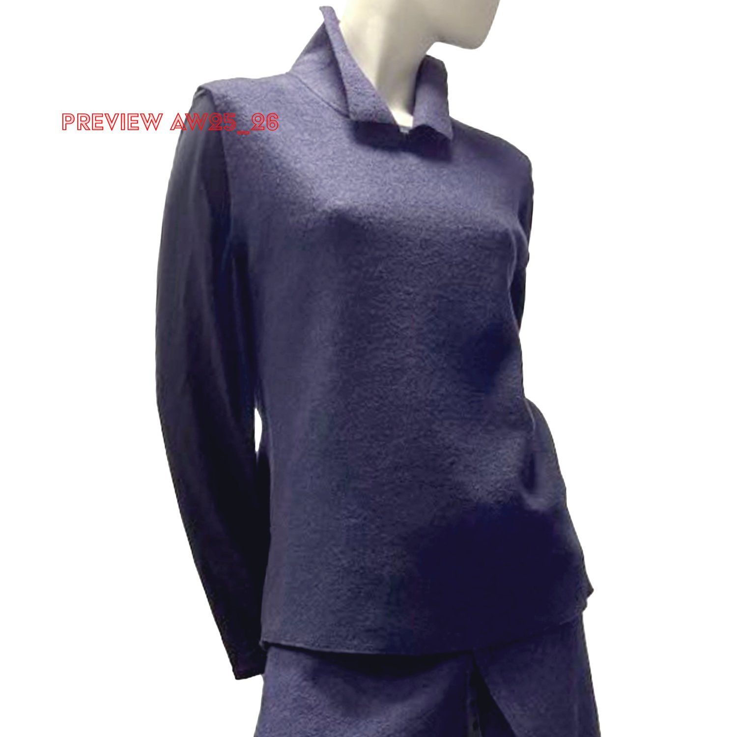 Image of BOILED WOOL BLOUSE COLLAR TOP HH025_024