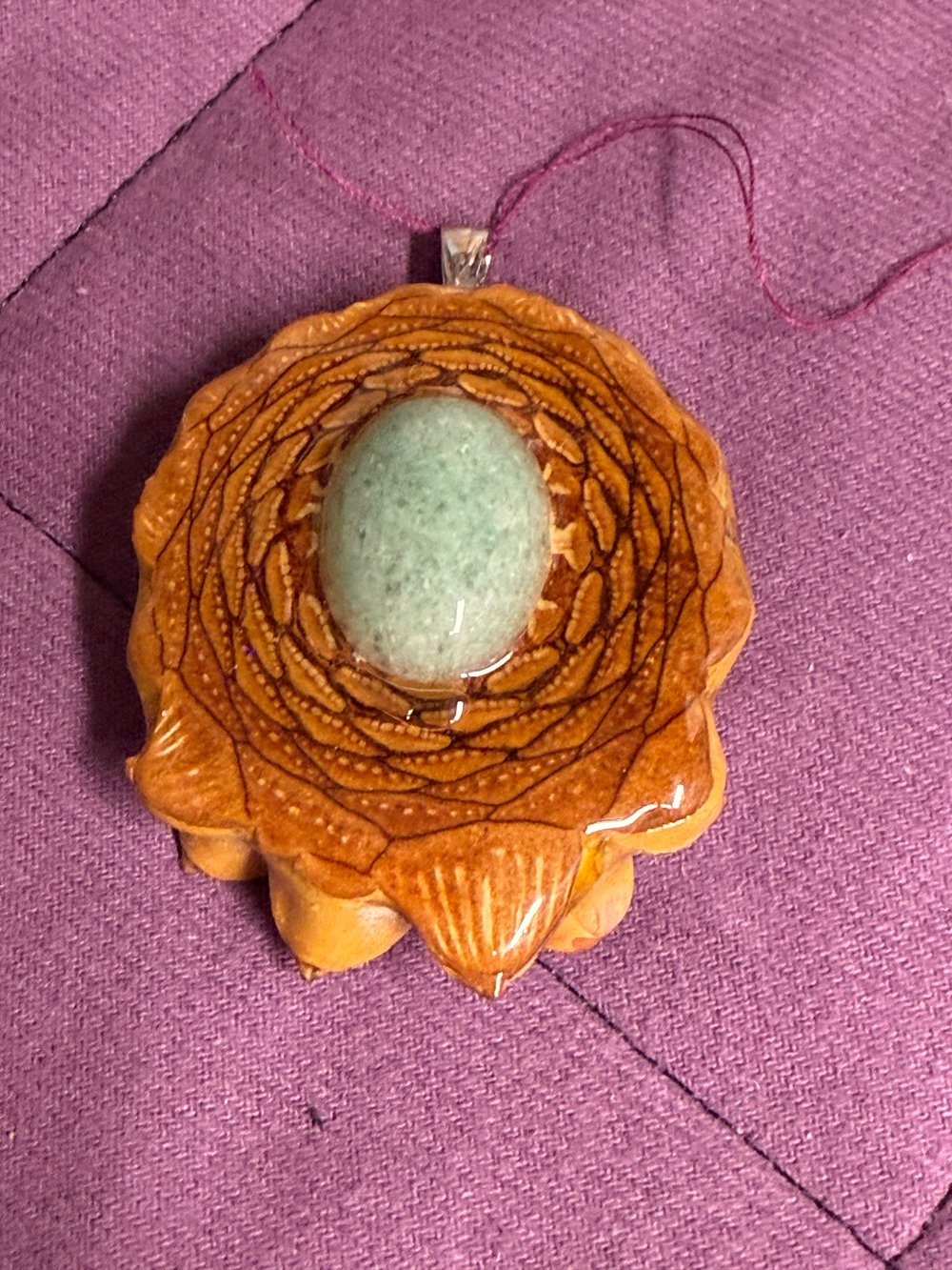 Image of Green Aventurine Pinecone Pendant #46